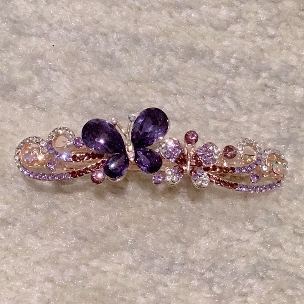 Altar d state Ornate Purple Butterfly Hair Clip